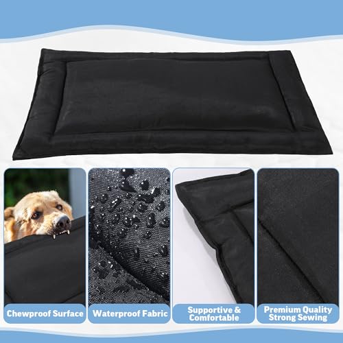 41rqoeeslal 3.jpg Indestructible Dog Crate Pad for Aggressive Chewers, Machine Washable & Waterproof, 22"x35" | Chew Proof Dog Bed Mat