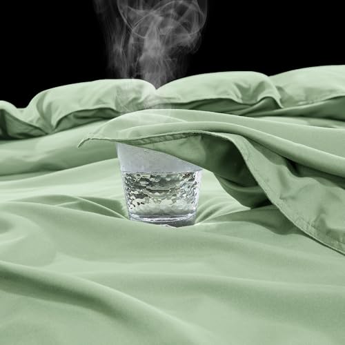 41rwcjhunxl 2.jpg Oversized King Duvet Cover Ultra Soft Microfiber Sage Green for All Season (Sage Green, 120 x 120 Inch) Oversized King U