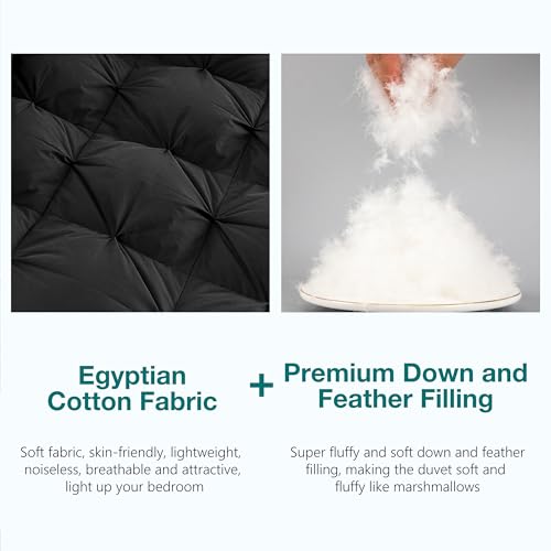 41rkxk9qnnl 1.jpg KAKABELL All Season Ultra Soft and Cozy Noiseless Goose Down Feathers Fiber Comforter Cal King Size | KAKABELL Ultra