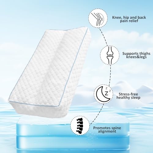 41rwspa6d7l.jpg Gehannah Memory Foam Knee Pillow for Side Sleepers, 5.5" Leg Aligner Pillow, Supports Spine Alignment and Relieves Lo