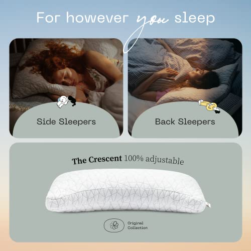 41rzgu5u5bl.jpg Coop Home Goods Original Crescent Adjustable Pillow - Queen, Shoulder, Neck & Head Support, Medium Firm for Back & Side
