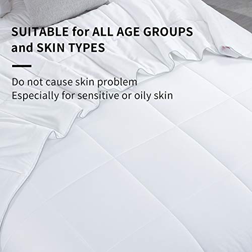 41sgfuhceil 7.jpg HOMBYS Lightweight Cooling Comforter for Hot Sleepers, Queen Size, White, 8 Corner Tabs