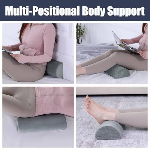 41sib3 pygl 1.jpg HOMBYS Memory Foam Sleep Position Training Pillow - Grey for Back and Side Sleepers Adjustable Semi Roll Body Supportive