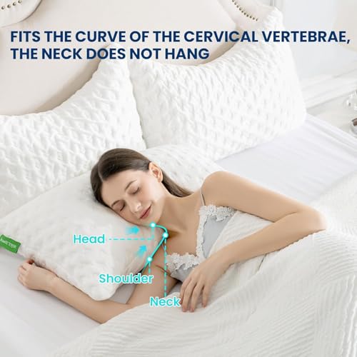 41smqhzj8jl 1.jpg Neck and Shoulder Pain Relief Adjustable Shredded Memory Foam Pillow for Side Sleepers | Ergonomic Curved Memory Foa
