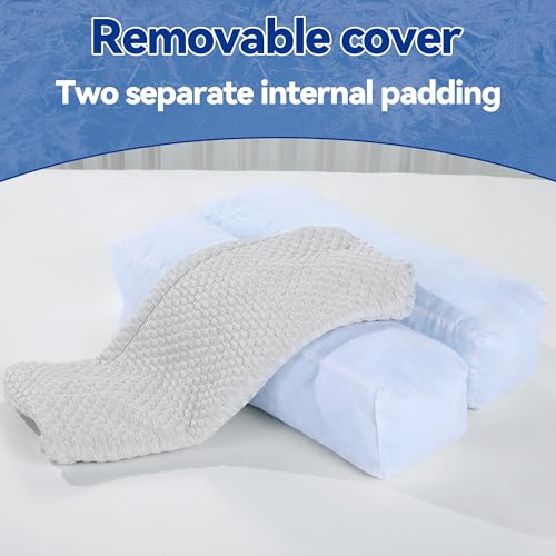 41sqgrlnefl 2.jpg Cooling Knee Pillow for Side Sleeper | Extra Long Leg Pillow for Side Sleeping | Shredded Memory Foam Side Sleeper