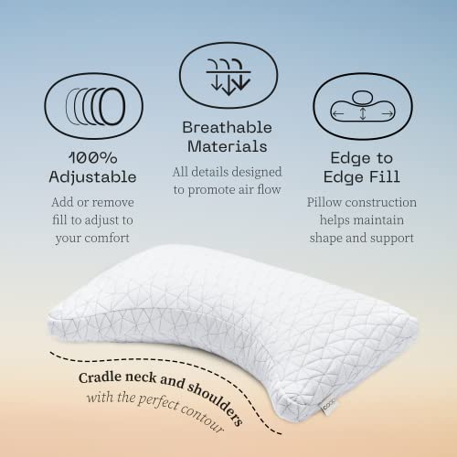 41smmyok1l.jpg Coop Home Goods Original Crescent Adjustable Pillow - Queen, Shoulder, Neck & Head Support, Medium Firm for Back & Side