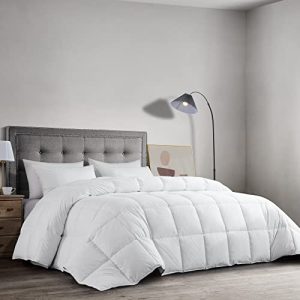 HOMBYS White Oversized King Feather and Down Comforter for All Season Use | HOMBYS 100% Cotton Cover Down Proof Whit