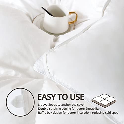 41t4ldrzesl.jpg Globon Winter White Goose Down Comforter King Size | Ultra Soft Noiseless White Goose Down Duvet Insert | Globon 80
