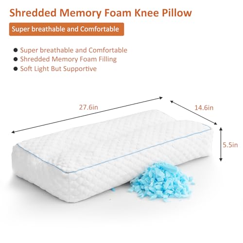 41tmqzn2tkl 1.jpg Gehannah Foam Knee Pillow for Side Sleepers, Spinal Alignment, Pregnancy Support, Back Pain Relief, 5.5" Leg Pillow 2
