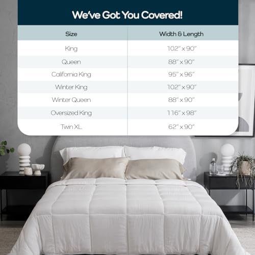 41tsvp6zzbl 2.jpg Olive + Crate Hypoallergenic Bamboo Comforter - King Size | Breathable & Moisture-Wicking | All Season Lightweight Plush