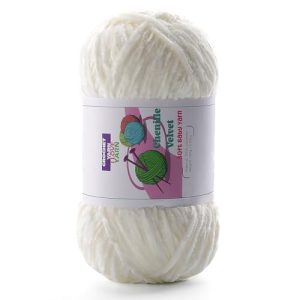 Soft Chunky Chenille Yarn, Fluffy for Crocheting and Knitting, |5oz 196.8yds (Cream White)