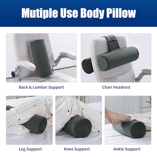 41ujpn8zmql 4.jpg Memory Foam Supportive Trainer Body Positional Pillow with Knee Pillow Set for Side Sleepers | Roll Cylinder Pillow