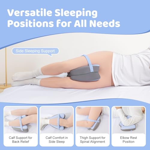 41uanzpho l.jpg Cool Memory Foam Knee Support Pillow for Side Sleepers Relieving Knees, Sciatica & Hips Pain | Cooling Memory Foam L