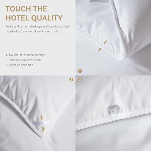 41uklhhegl 1.jpg Premium White Goose Feathers Down Fiber Comforter for Oversized King Premium All Season Duvet Insert | 750 Fill 1200