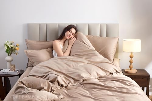 41uwfmsuf2l 1.jpg Pure Bamboo Duvet Insert King Size - Ultra Soft Quilted Duvet Insert with 8 Corner & Side Loops, Luxuriously Soft (King,