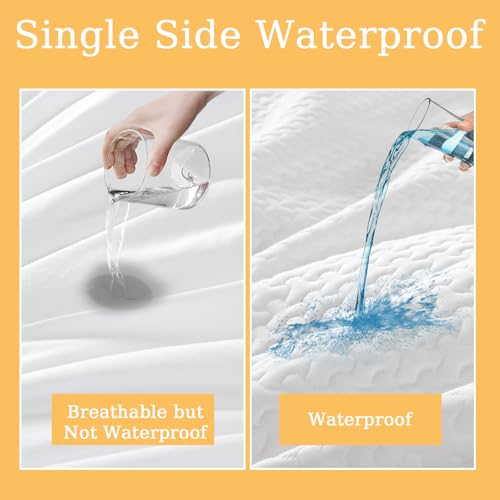41v43nizxxl.jpg HOMBYS Reversible Waterproof Duvet Cover for Pets, Dog, Cat, Kids, Elder, King 90"x106" | Breathable White Waterproo