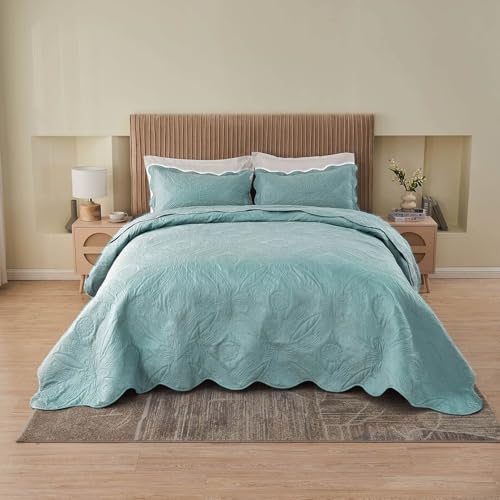 41vlfvtp5ll 1.jpg Kingnex Extra Wide Oversized King Bedspreads for Tall King or Cal King Bed Blue Kingnex Ultrasonic Quilted Coverlet Set