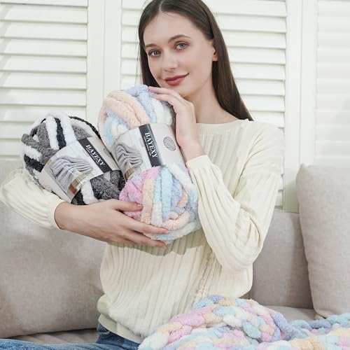 41vmxhdccvl.jpg Jumbo Panda Chunky Chenille Yarn 8 Pack for Knitting and Crocheting