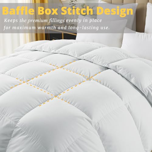 41vkskuec1l.jpg ELNIDO QUEEN Feather Down Fiber Comforter - Luxurious Hotel Bedding Comforter with Corner Tabs | ELNIDO QUEEN All Se