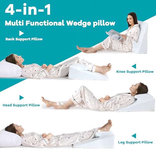 41vpokwo 1l.jpg HOMBYS Adjustable Bed Wedge Pillow for Pressure Relief and Snoring