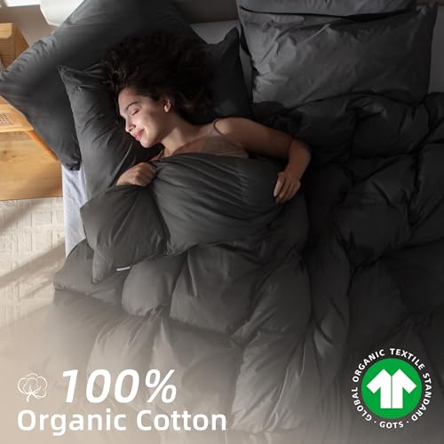 41wi ubk4ul 2.jpg Goose Feather Down Comforter Queen Size for All-Season Luxurious Sleep | 100% Organic Cotton Duvet Insert Queen Set