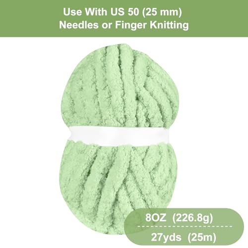 41wrtbucrpl.jpg Chunky Chenille Yarn, Fluffy Soft, Perfect for Blankets and Scarves - Green, 8 oz/226.8 g, 27yds/25m, 3/4" Diameter, US