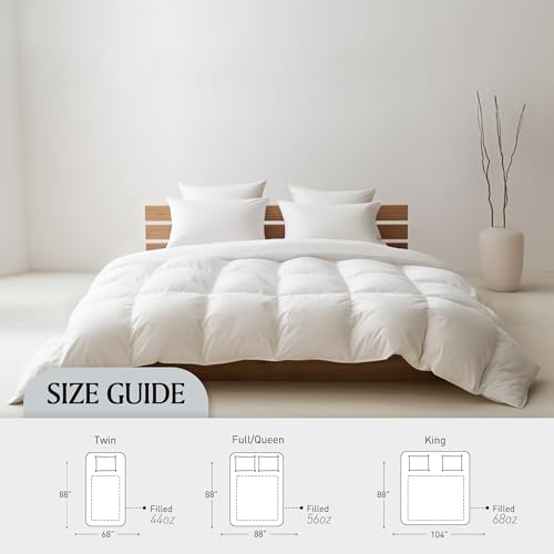 41wybv2ktbl 1.jpg Goose Feather Down Fiber Comforter - Queen Size Duvet Insert Goose Feather Down Fiber Comforter - Ultra Soft Luxurious