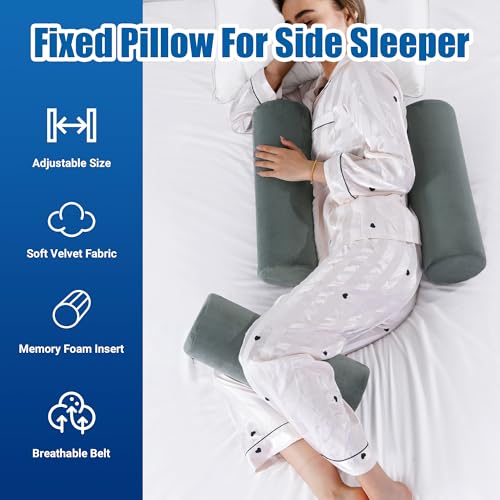 41wjatjkrjl 4.jpg Memory Foam Supportive Trainer Body Positional Pillow with Knee Pillow Set for Side Sleepers | Roll Cylinder Pillow