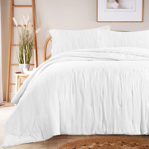 41wjrjkz5xl.jpg HOMBYS 100% Cotton Muslin Oversized King Comforter for Summer Use, Lightweight and Breathable Down Alternative Soft G