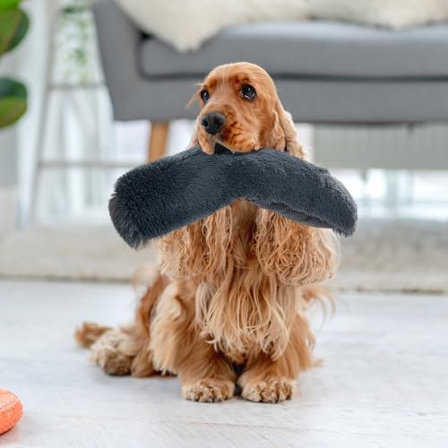 41xvofxs7tl.jpg HOMBYS Soft Faux Fur Calming Pet Pillow for Large & Medium Dogs (Dark Grey, 25"x8"x4") HOMBYS Machine Washable Dog Pil