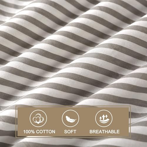 41xc46cpa7l.jpg JELLYMONI 100% Natural Cotton Queen Size Striped Duvet Cover Sets with Zipper Closure & Corner Ties JELLYMONI 100% Natur
