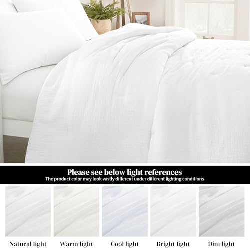 41xk6kuxksl.jpg HOMBYS 100% Cotton Muslin Oversized King Comforter for Summer Use, Lightweight and Breathable Down Alternative Soft G