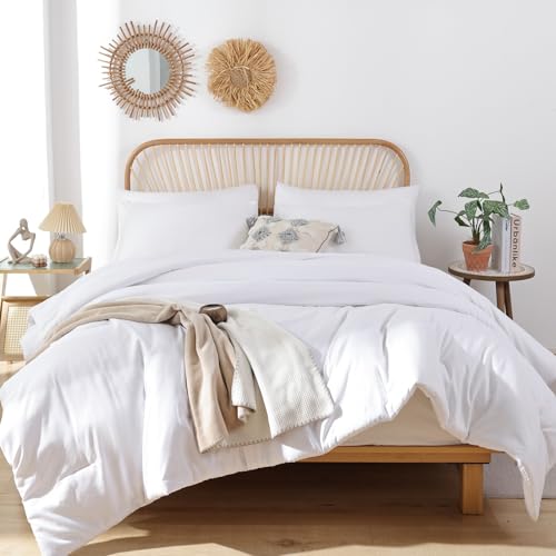 41y4tk1f7ml.jpg ROSGONIA Comforter for Girls Boys Teens Full Size White, Lightweight Soft All Season Bedding Set (3pcs Boho Comforter &