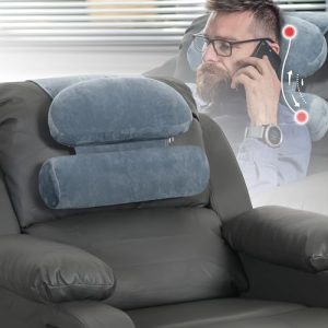 HOMBYS Adjustable Neck Pillow for Recliner, Supportive Gray