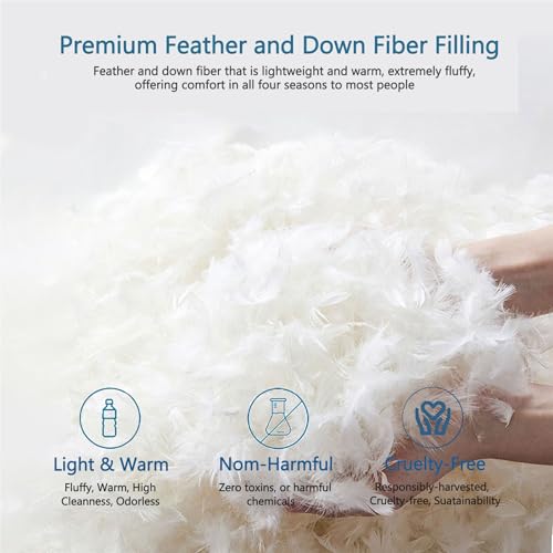 41yzermvkil.jpg BPC Queen Size Feather Comforter - Fluffy and Luxurious All Season Duvet Insert | BPC Queen Size Feather Comforter -