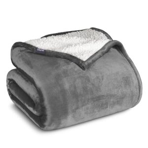 Bare Home Sherpa Fleece Blanket - King Size - Warm & Lightweight Throw for Bed, Sofa and Gifts - Fluffy, Soft & Plush -