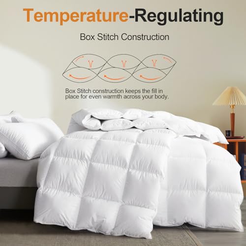 41zg6sm3eml.jpg Extra Fluffy Feather Down Comforter, King Size, All Season White