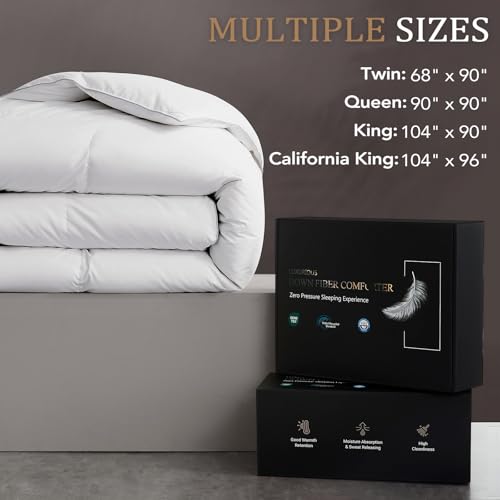 41zbfnu7u0l 1.jpg Downluxe Luxurious Down Comforter Queen Size with Premium Fabric Downluxe All Seasons Medium Warmth Duvet Insert Queen