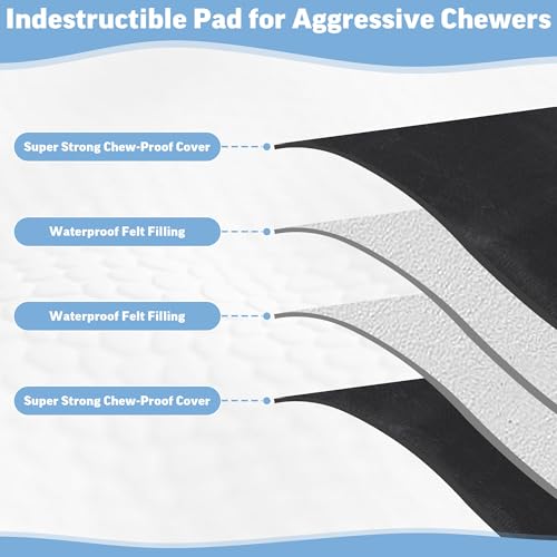41ze twnf6l 3.jpg Indestructible Dog Crate Pad for Aggressive Chewers, Machine Washable & Waterproof, 22"x35" | Chew Proof Dog Bed Mat