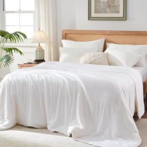 Globon Summer Comforter King Size for Hot Sleepers: Natural Cooling Bamboo Viscose Shell, Organic Breathable Fill, Doubl