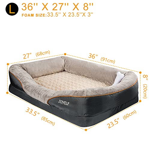 41zw5avskl 1.jpg JOYELF Large Memory Foam Orthopedic Dog Bed for Seniors & Ailment Support with Removable Washable Cover | JOYELF Lar