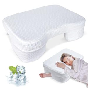 Side Sleeper Pillow with Arm Holes for Neck & Shoulder Pain Relief | Memory Foam Pillow with Ergonomic Arm Holes for