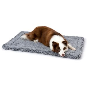 Stoutwool Indestructible Dog Bed - Fluffy Chew Proof Dog Crate Pad - Tough Kennel Pad for Aggressive Chewers Stoutwool I