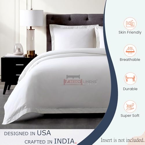 41ac6b7bbrl 1.jpg Egyptian Cotton Duvet Cover Set for Super King Size Bed with Zipper Closer & Corner Ties, Soft & Cozy Comforter Cover