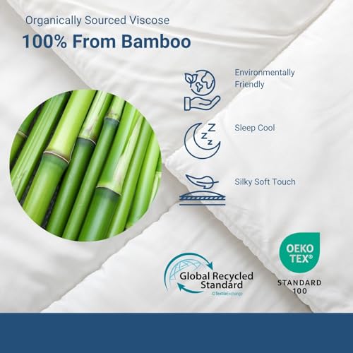 41ae94l6ibl 2.jpg Olive + Crate Hypoallergenic Bamboo Comforter - King Size | Breathable & Moisture-Wicking | All Season Lightweight Plush