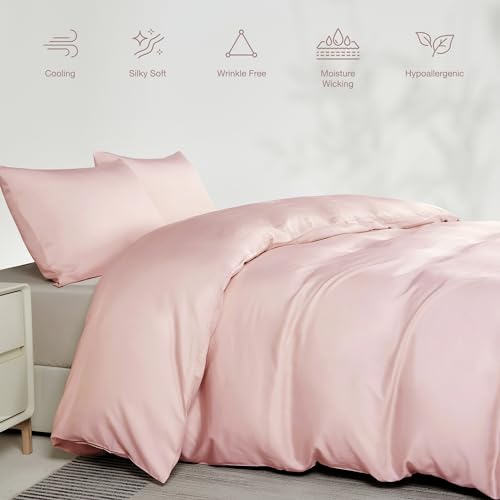 41aooxwyal.jpg JELLYMONI Cooling Duvet Cover Queen Size - Breathable 100% Viscose Derived from Bamboo Bedding Set for Hot Sleepers, 3 P