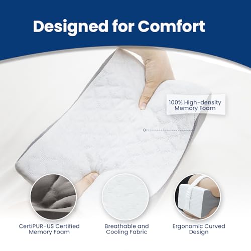 41akf1n usl.jpg Knee Pillow for Side Sleepers: Hip Pain Relief and Smooth Spine Alignment, Memory Foam Pillow with Cover and Removabl