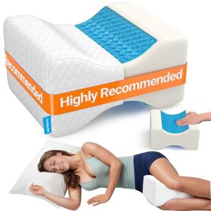 CloudBliss Cooling Leg Pillow for Side Sleepers - Memory Foam Knee Pillow for Hip Pain, Lower Back Pain, Sciatica Pain -