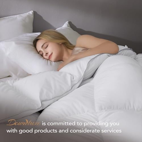 41brfzbulbl 1.jpg Downluxe Luxurious Down Comforter Queen Size with Premium Fabric Downluxe All Seasons Medium Warmth Duvet Insert Queen