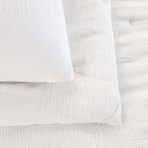 41bszeet al 3.jpg Hombys 100% Cotton Muslin Oversized King Bed Comforter for Summer - Soft and Breathable Off White Duvet Insert | Hom